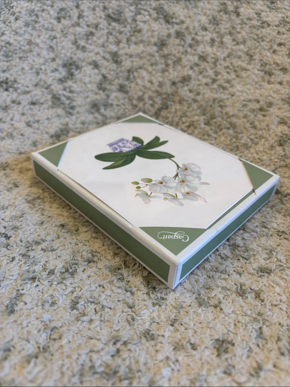 Caspari White Potted Orchid Tropical Note Cards Set of 10 NWT Boxed